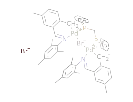 [Pd2(1-CH2-2-(HC=N(2,4,6-Me3C6H2))-4-MeC6H3-C,N)2(μ-Ph2PCH2PPh2)(μ-Br)]Br