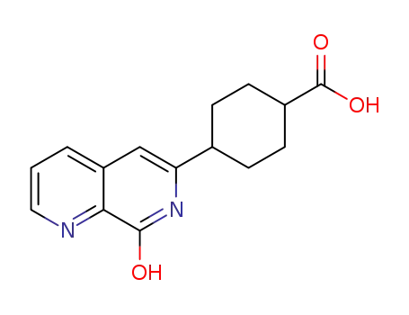Molecular Structure of 880466-45-5 (4-(8-Hydroxy-1,7-naphthyridin-6-yl)cyclohexanecarboxylic acid)