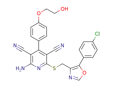 2-amino-6-({[5-(4-chlorophenyl)-1,3-oxazol-4-yl]methyl}sulfanyl)-4-[4-(2-hydroxyethoxy)phenyl]pyridine-3,5-dicarbonitrile