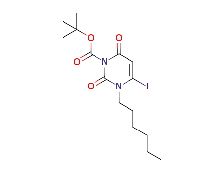 1-hexyl-3-(tert-butyloxycarbonyl)-6-iodouracil