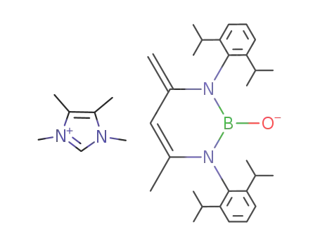 B(O)N<sub>2</sub>C<sub>3</sub>H(CH<sub>3</sub>)(CH<sub>2</sub>)(C<sub>6</sub>H<sub>3</sub>(CH(CH<sub>3</sub>)2)2)2<sup>(1-)</sup>*N<sub>2</sub>C<sub>3</sub>H(CH<sub>3</sub>)4<sup>(1+)</sup>=[B(O)N<sub>2</sub>C<sub>3</sub>H(CH<sub>3</sub>)(CH<sub>2</sub>)(C<sub>6</sub>H<sub>3</sub>(CH(CH<sub>3</sub>)2)2)2][N<sub>2</sub>C<sub>3</sub>H(CH<sub>3</sub>)4]