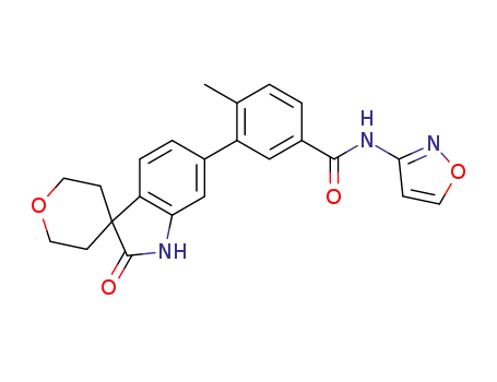 N-Isoxazol-3-yl-4-methyl-3-(2-oxo-1,2,2',3',5',6'-hexahydrospiro[indole-3,4'-pyran]-6-yl)benzamide
