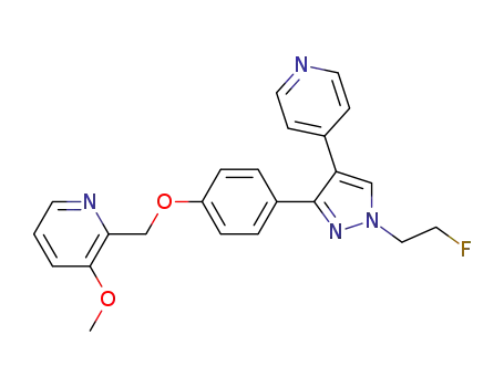 2-[4-[1-(2-fluoroethyl)-4-(4-pyridinyl)-1H-pyrazol-3-yl]phenoxymethyl]-3-methoxypyridine