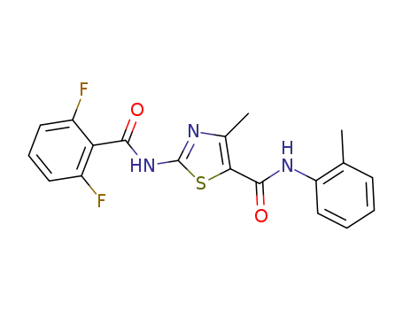 Molecular Structure of 1262232-39-2 (2-(2,6-difluorobenzamido)-4-methyl-N-o-tolylthiazole-5-carboxamide)
