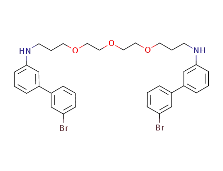 Molecular Structure of 1221072-06-5 (N,N'-[3,3'-[2,2'-oxybis(ethane-2,1-diyl)bis(oxy)]bis(propane-3,1-diyl)]bis(3'-bromobiphenyl-3-amine))