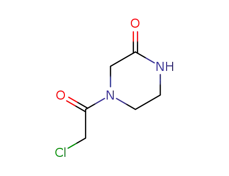 Molecular Structure of 59701-84-7 (4-(2-CHLORO-ACETYL)-PIPERAZIN-2-ONE)