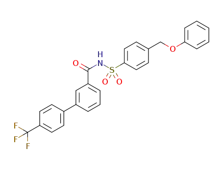 Molecular Structure of 1326777-42-7 (N-((4-(phenoxymethyl)phenyl)sulfonyl)-4'-(trifluoromethyl)[1,1'-biphenyl]-3-carboxamide)