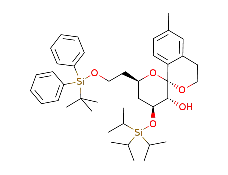 Molecular Structure of 1308314-83-1 ((+)-(1S,3'R,4'S<sub>.6</sub>'R)-6'-(2-(tert-butyldiphenylsilyloxy)ethyl)-6-methyl-4'-(triisopropylsilyloxy)-3',4',5',6'-tetrahydrospiro[isochroman-1,2'-pyran]-3'-ol)