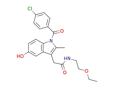 Molecular Structure of 1367074-64-3 (N-2-ethoxyethyl-(1-p-chlorobenzoyl-5-hydroxy-2-methylindole)-3-acetamide)