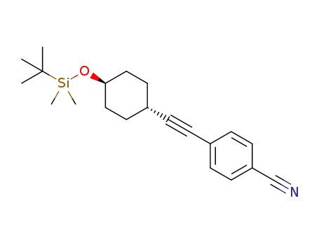 Molecular Structure of 1285537-25-8 (4-((trans-4-((tert-butyldimethylsilyl)oxy)cyclohexyl)ethynyl)benzonitrile)