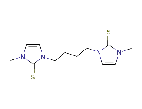 Molecular Structure of 144741-83-3 (2H-Imidazole-2-thione, 1,1'-(1,4-butanediyl)bis[1,3-dihydro-3-methyl-)