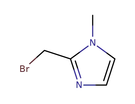 Molecular Structure of 131671-69-7 (2-(BROMOMETHYL)-1-METHYL-1H-IMIDAZOLE,97%)