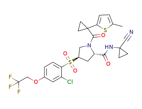 (4R)-4-{[2-chloro-4-(2,2,2-trifluoroethoxy)phenyl]sulfonyl}-N-(1-cyanocyclopropyl)-1-{[1-(5-methylthien-2-yl)cyclopropyl]carbonyl}-L-prolinamide