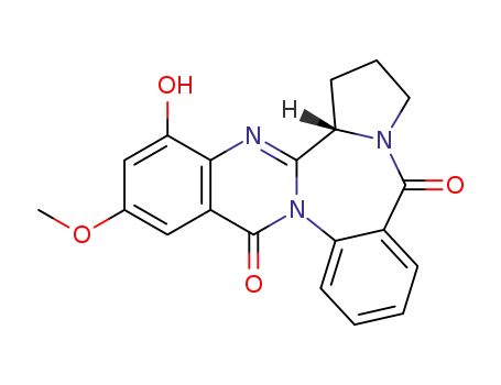Molecular Structure of 232922-22-4 (10H,16H-Pyrrolo[2,1-c]quinazolino[3,2-a][1,4]benzodiazepine-10,16-dione,  5b,6,7,8-tetrahydro-4-hydroxy-2-methoxy-,  (5bS)-  (9CI))