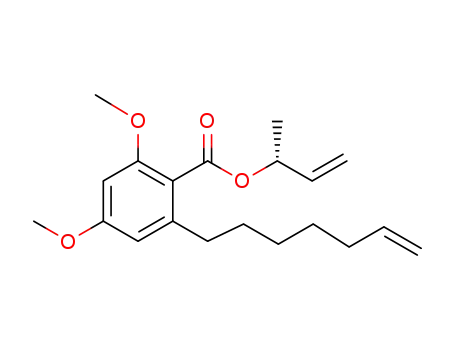 Molecular Structure of 1307285-89-7 ((-)-(R)-but-3-en-2-yl 6-(hept-6-en-1-yl)-2,4-dimethoxybenzoate)