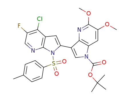 tert-butyl 3-[4-chloro-5-fluoro-1-(toluene-4-sulfonyl)-1H-pyrrolo[2,3-b]pyridin-2-yl]-5,6-dimethoxypyrrolo[3,2-b]pyridine-1-carboxylate