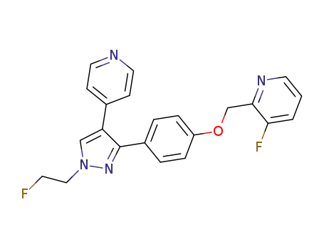 3-fluoro-2-[[4-[1-(2-fluoroethyl)-4-(4-pyridinyl)-1H-pyrazol-3-yl]phenoxy]methyl]-pyridine