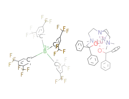 Lu(N(C<sub>2</sub>H<sub>4</sub>N(CH<sub>3</sub>)2)2C<sub>2</sub>H<sub>4</sub>NCH<sub>3</sub>CH<sub>2</sub>C(C<sub>6</sub>H<sub>5</sub>)2O)(OCH(C<sub>6</sub>H<sub>5</sub>)2)<sup>(1+)</sup>*B(C<sub>6</sub>H<sub>3</sub>(CF<sub>3</sub>)2)4<sup>(1-)</sup>=LuC<sub>38</sub>H<sub>50</sub>N<sub>4</sub>O<sub>2</sub>B(C<sub>6</sub>H<sub>3</sub>(CF<sub>3</sub>)2)4