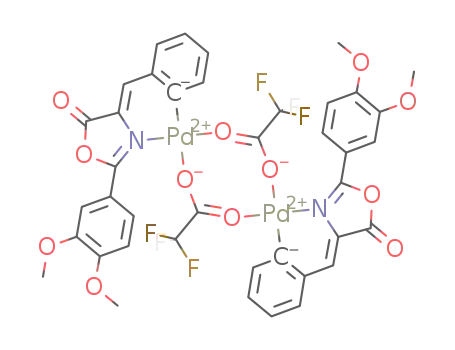 [Pd2(2-(3,4-dimethoxyphenyl)-4-(benzylidene-κC2)-(4H)-1,3-oxazol-5-one(1-))2(μ-trifluoroacetato)2]