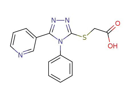 Molecular Structure of 333418-51-2 ((4-PHENYL-5-PYRIDIN-3-YL-4 H-[1,2,4]TRIAZOL-3-YLSULFANYL)-ACETIC ACID)