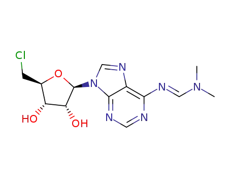 (E)-N'-(9-((2R,3R,4S,5S)-5-(chloromethyl)-3,4-dihydroxytetrahydrofuran-2-yl)-9H-purin-6yl)-N,N-dimethylformimidamide