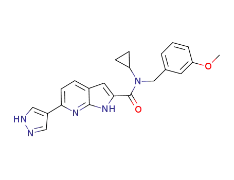 N-cyclopropyl-N-(3-methoxybenzyl)-6-(1H-pyrazol-4-yl)-1H-pyrrolo[2,3-b]pyridine-2-carboxamide