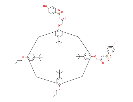 5,11,17,23-tetrakis(1,1-dimethylethyl)-25,26-bis[N-(4-hydroxyphenyl)sulfonylcarbamoylmethoxy]-27,28-di(1-propoxy)calix[4]arene
