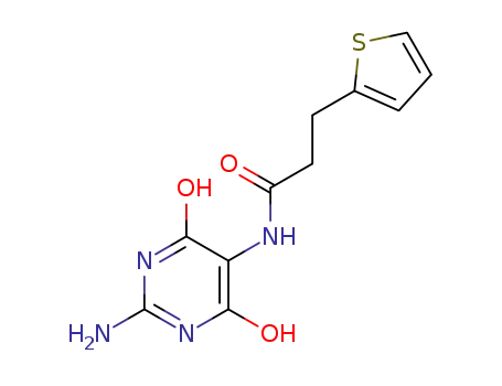 Molecular Structure of 1245318-71-1 (N-(2-amino-4,6-dihydroxypyrimidin-5-yl)-3-thiophen-2-yl-propionamide)