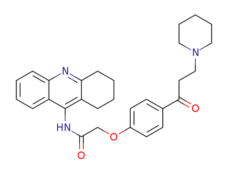 2-(4-(3-(piperidin-1-yl)propanoyl)phenoxy)-N-(1,2,3,4-tetrahydroacridin-9-yl)acetamide