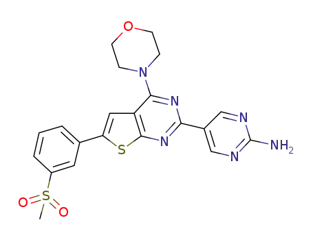 5-(6-(3-(methylsulfonyl)phenyl)-4-morpholinothieno[2,3-d]-pyrimidin-2-yl)pyrimidin-2-amine