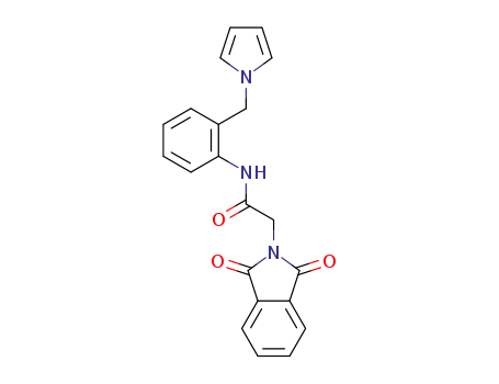 Molecular Structure of 1359826-41-7 (2-(N-phthalimido)-N-[2-(1H-pyrrol-1-ylmethyl)phenyl]acetamide)
