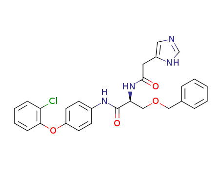 Molecular Structure of 1356351-59-1 ((S)-2-(2-(1H-imidazol-5-yl)acetamido)-3-(benzyloxy)-N-(4-(2-chlorophenoxy)phenyl)propanamide)