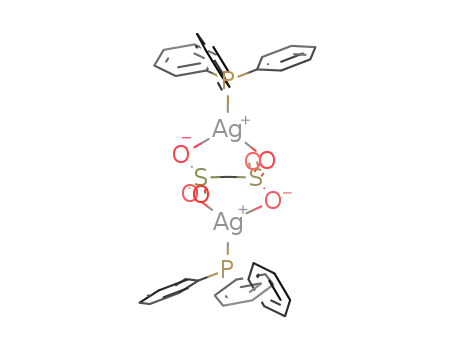 Molecular Structure of 1333243-57-4 ([CH<sub>2</sub>(SO<sub>3</sub>)2Ag<sub>2</sub>(PPh<sub>3</sub>)2])