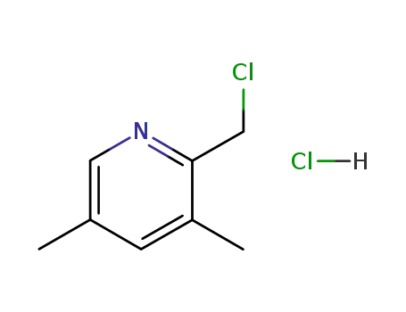 Molecular Structure of 73590-93-9 (3,5-DIMETHYL 2-CHLORMETHYL PYRIDINE.HCL)