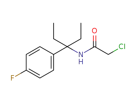 Molecular Structure of 1356861-94-3 (2-chloro-N-[3-(4-fluorophenyl)pentan-3-yl]acetamide)