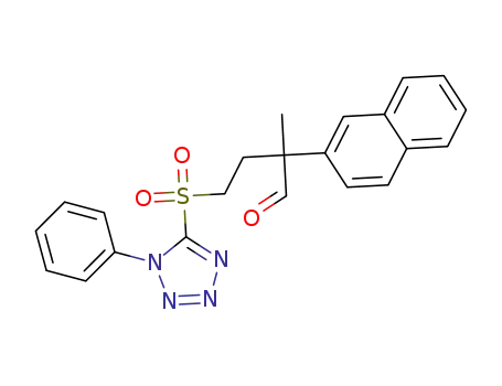 2-methyl-2-(naphthalen-2-yl)-4-(1-phenyl-1H-tetrazol-5-ylsulfonyl)butanal