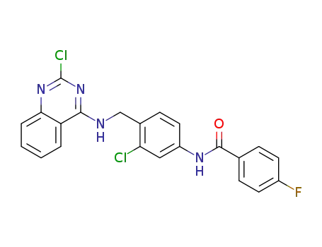 N-[3-chloro-4-[[(2-chloroquinazolin-4-yl)amino]methyl]phenyl]-4-fluorobenzamide