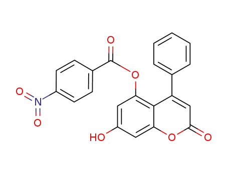 Molecular Structure of 1313524-64-9 (7-hydroxy-2-oxo-4-phenyl-2H-chromen-5-yl 4-nitrobenzoate)