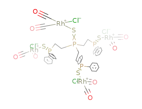 Rh<sub>4</sub>(CO)8Cl<sub>4</sub>[SP(CH<sub>2</sub>CH<sub>2</sub>P(S)(C<sub>6</sub>H<sub>5</sub>)2)3]