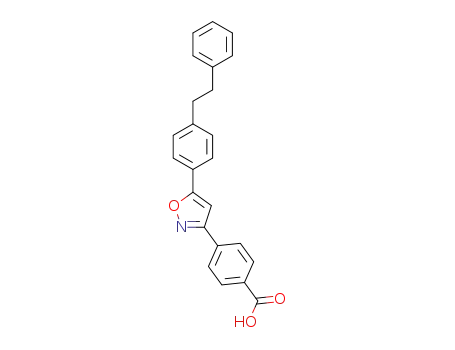 Molecular Structure of 1228271-10-0 (4-[5-(4-Phenethyl-phenyl)-isoxazol-3-yl]-benzoic acid)