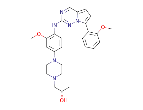 (S)-1-(4-{3-methoxy-4-[7-(2-methoxy-phenyl)-pyrrolo[2,1-f][1,2,4]triazin-2-ylamino]-phenyl}-piperazin-1-yl)-propan-2-ol