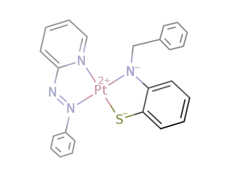 Molecular Structure of 1222172-75-9 ([Pt(2-(N-benzyl)amidothiphenolate)(2-(phenylazo)pyridine)])