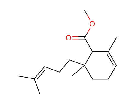 Molecular Structure of 38142-31-3 (2,6-Dimethyl-6-(4-methyl-3-pentenyl)-2-cyclohexene-1-carboxylic acid methyl ester)
