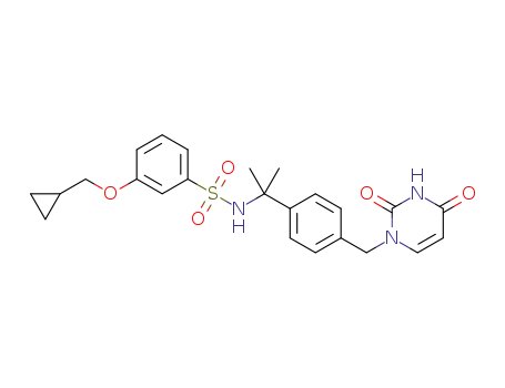 3-(cyclopropylmethoxy)-N-(2-(4-((2,4-dioxo-3,4-dihydropyrmidin-1(2H)-yl)methyl)phenyl)propan-2-yl)-benzenesulfonamide