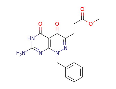 Molecular Structure of 1374603-46-9 (methyl 3-(7-amino-1-benzyl-4,5-dioxo-1,4,5,6-tetrahydropyrimido[4,5-c]pyridazin-3-yl)propanoate)