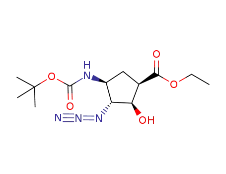 ethyl (1R,2R,3R,4S)-3-azido-4-(tert-butoxycarbonylamino)-2-hydroxycyclopentanecarboxylate