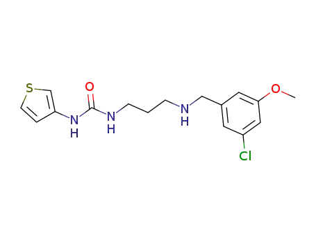Molecular Structure of 1386975-89-8 (1-[3-(3-chloro-5-methoxy-benzylamino)propyl]-3-(thiophen-3-yl)urea)
