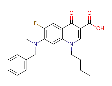 Molecular Structure of 1365252-55-6 (7-(benzyl(methyl)amino)-1-butyl-6-fluoro-4-oxo-1,4-dihydroquinoline-3-carboxylic acid)