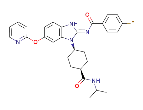 (E)-4-fluoro-N-(1-((1s,4s)-4-(isopropylcarbamoyl)-cyclohexyl)-6-(pyridin-2-yloxy)-1H-benzo[d]imidazol-2(3H)-ylidene)benzamide
