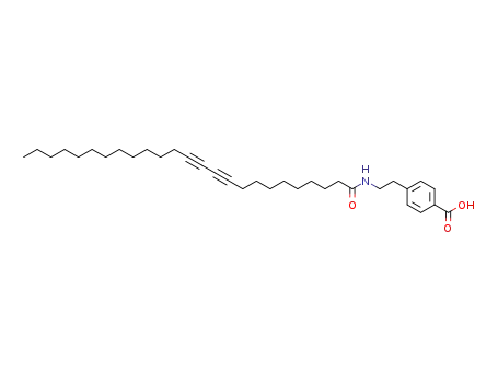 Molecular Structure of 1344115-70-3 (4-(2-pentacosa-10,12-diynamidoethyl)benzoic acid)